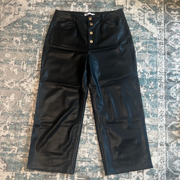 Zara Faux Leather Pants - Picture 5 of 10